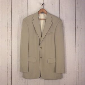 Oscar de la Renta Ivory Herringbone Silk Blazer